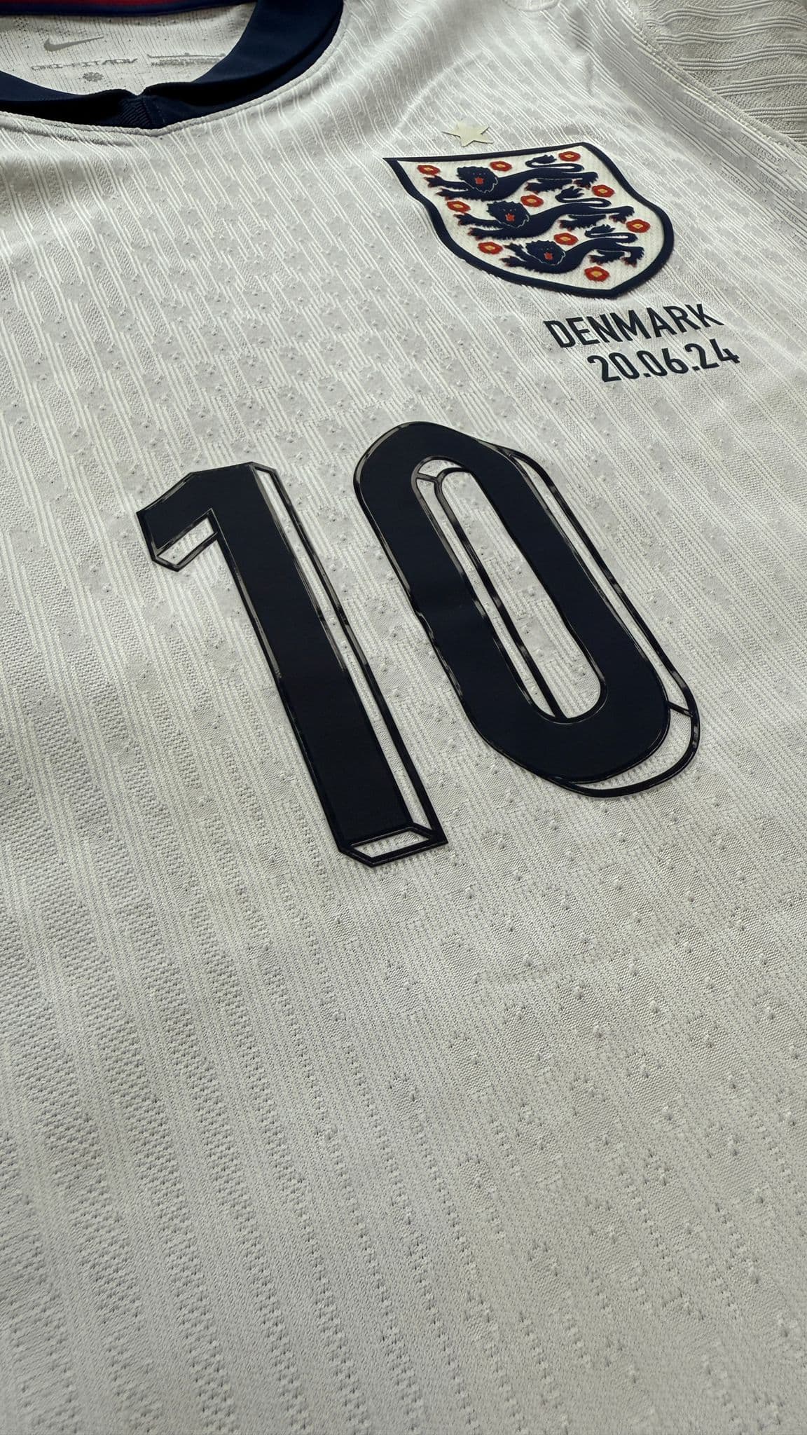 EURO 2024 Match Issued England Home Shirt - Jude Bellingham v Denmark - Image 3